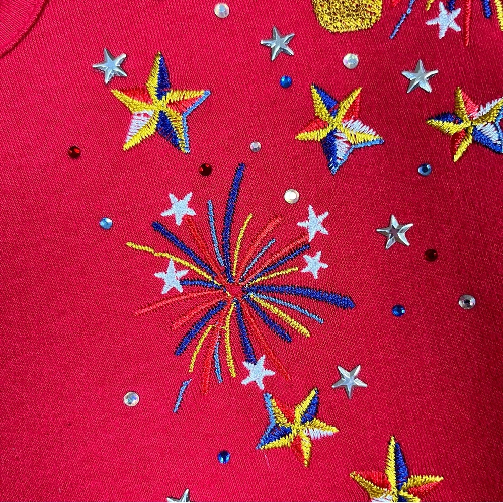 Quacker Factory by Jeanne Bice Embellished Hot Air Balloon Patriotic Top - Picture 9 of 15
